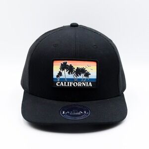 Local Crowns California Views Trucker Hat Mens OS Black Sunset Patch Surf Skate